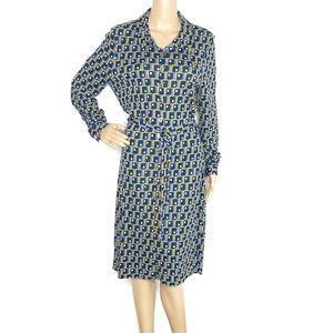 Boden Carnaby Mod Print Blue Shirt Dress with Belt